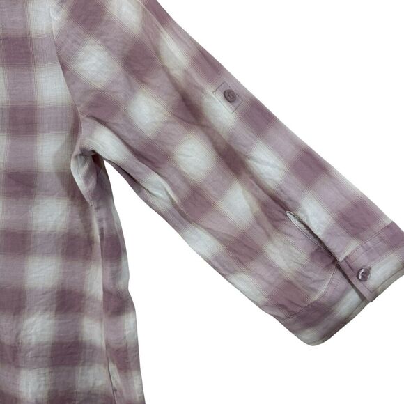 ANA A New Approach Large Button Front Shirt Plaid 3/4 Sleeve Roll Tabs Womens - Picture 11 of 11